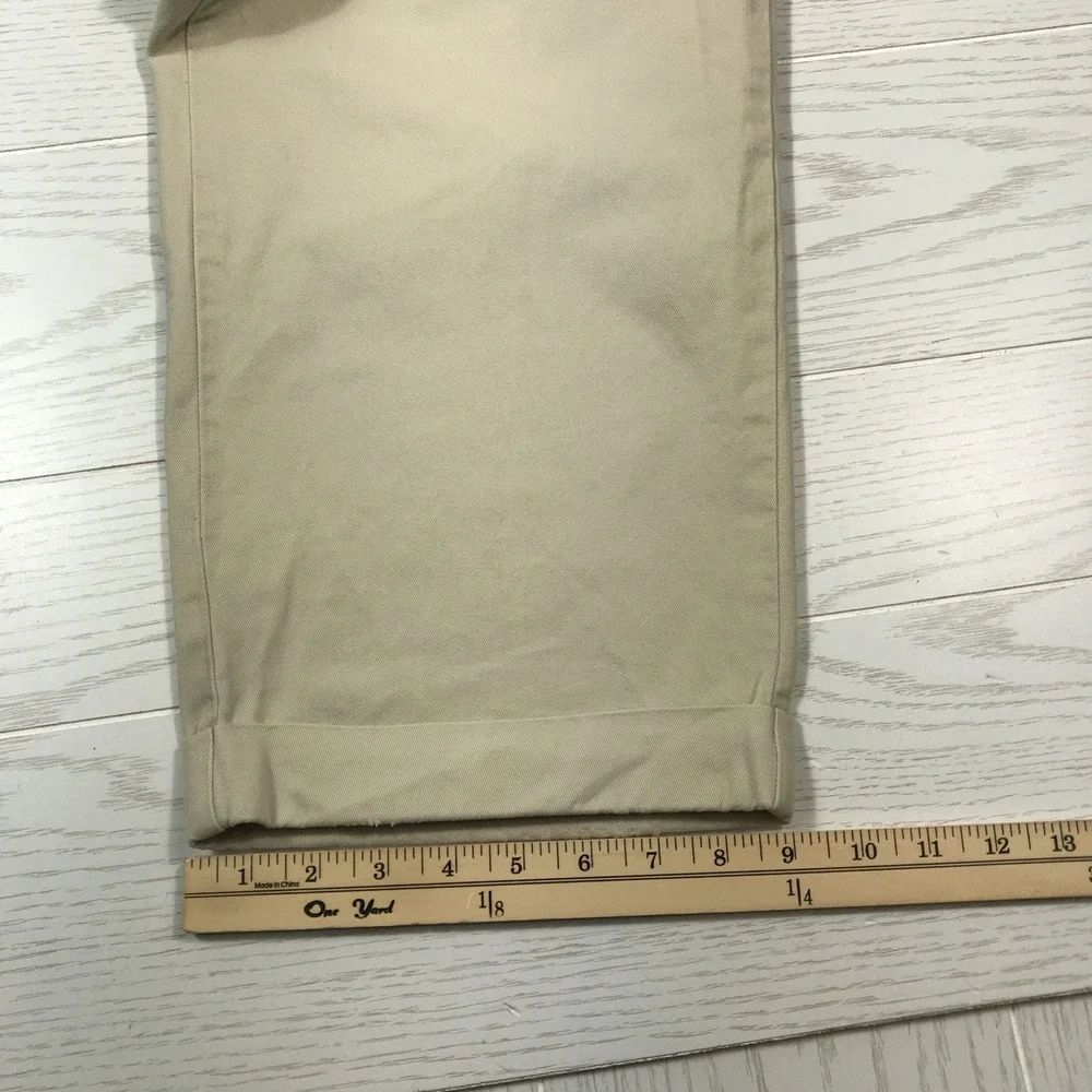 Vintage Polo Ralph Lauren Chino Pants 40x30 Beige Heavy Twill Cotton Pleated 90s